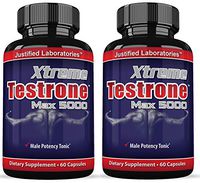 Xtreme Testrone 5000 Max Male Enhancement Increase Strength Stamina Endurance Increase Strength Stamina Endurance 60 Capsules Per Bottle 2 Bottles