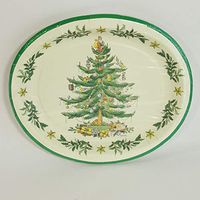 Spode Christmas Tree Coated Oval Plates 8 Count