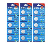 EBL 3V CR2032 Lithium Coin Button Battery for Watch Electronics (15pcs)