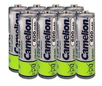 Camelion AA Size NiCd Nickel Cadmium 1.2V 600 mAh Rechargeable Battery for Solar Garden Lights (8 Pack)