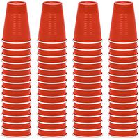 DecorRack 12 oz Disposable Plastic Cups, Solo Party Cups, Orange (60 Pack)