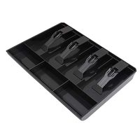 Mxfans Cash Coin Register Money Drawer Storage Box W/4 Bill 3 Coin Trays Black