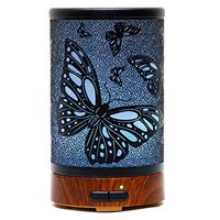 Ultrasonic Cool Mist Diffuser Atomiser 100ml Metal Aroma Essential Oil Humidifier with Waterless Auto Shut-Off Protection,7 Colors Changed LED for Home Office SPA (Butterfly)