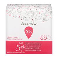 Summer's Eve Cleansing Cloths | Sheer Floral|16 Count | Pack of 12 | pH-Balanced, Dermatologist & Gynecologist Tested