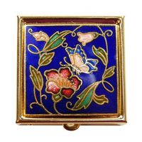 1 1/2" Decorative Pill Box (Blue Square)