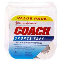 Johnson & Johnson Coach Sports Tape (1.5-Inch x 10-Yard Rolls), 4-Count Rolls (Pack of 2)
