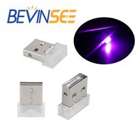 Bevinsee Mini USB Led Light For Car Plug-In 5V Lamp Interior Ambient Lighting Kit,Pink,3pcs