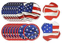 Set of 48 Patriotic Paper Plates and Napkins! 9.125" Large Plates - 6.875" Small Plates - 12.875"x12.75" Large Napkins (Unfolded) - 9.8"x9.75" Small Napkins (Unfolded)!