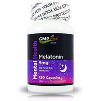 GMPVitas Melatonin 5mg Tablets-Helps Promote Relaxation and Sleep- Brain Health-120 Count- Fast Acting and Non-Habit Forming Sleep Aid (1)