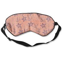 100% Silk Sleep Mask Eye Mask Starfish Painting Soft Eyeshade Blindfold With Adjustable Strap For Men Women And Kids For Sleeping Travel Work Naps Blocks Light