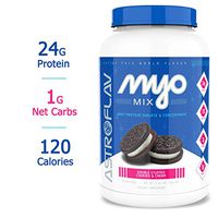 AstroFlav MyoMix Premium Whey Protein Powder, Protein Blend Isolate and Concentrate for Muscle Building, 24g Protein Meal Replacement with MCT Oils, 28 Servings, Double Stuffed Cookies and Cream