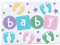 Baby Steps Theme Gift Cards3-3/4x2-3/4" (30 unit, 6 pack per unit.)