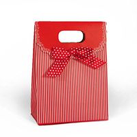 Red Pinstripe Gift Box | Quantity: 100 | Length - 4 7/8" Gusset - 2 3/8"