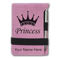 Mini Notepad, Princess Crown, Personalized Engraving Included (Pink)