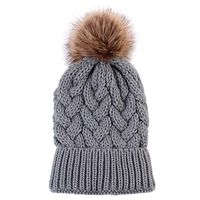 Theoylos Womens Winter Hat Slouchy Warm Beanie Hats Ladies Faux Fur Pompom Chunky Baggy Ski Cap with Fleece Lined Gray