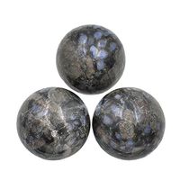 AD Beads Natural Gemstone Harmony Round Ball Crystal Healing Sphere Massage Rock 20~50mm (02 Llantite Jasper, 30mm)