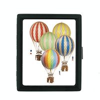 Perfection In Style Metal Cigarette Case Vintage Hot Air Ballon Design 004