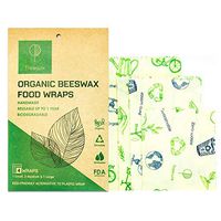 Beeswax Food Wrap Assorted 4 Pack: Organic Eco-Friendly Reusable Bees Wax Wraps are Sustainable and Biodegradable - Zero Waste Plastic Free Alternative for Food Storage - 1 Small, 2 Medium, 1 Large