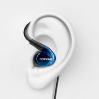 ROVKING Earbuds Headphones Over Ear Wired Sweatproof with Microphone, in Ear Stereo Bass Sport Earphones for Running Jogging Gym Workout for iPhone Android iPod Samsung, Blue