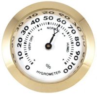 Brass Analog Hygrometer Cigar Humidity Gauge with Glass Lens for Humidors