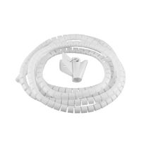Cable Organizer, Cable Management Sleeve Flexible Spiral Tube Cable Wire Wrap Computer Manage Cord System w Clip DIA 0.4'' (10mm) Long 10 Feet(3M) White