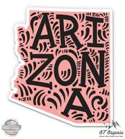 Arizona State Shape Cute Letters Native Local - 5" Vinyl Sticker - For Car Laptop I-Pad - Waterproof Decal