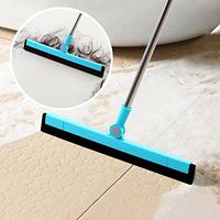 Bathroom Shower Squeegee With Long Stainless Steel Rod,180° Rotation Sweeping Scraping Glass Bathroom Floor Squeegee