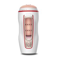 Hands Free Male Masturbation USB Rechargable Electric Vibrating Masturbator Cup Automatic Silicone Double Holes Artificial 3D Realistic Lifelike Toys for Men Male with 2 Entries Cup Underwear Toys