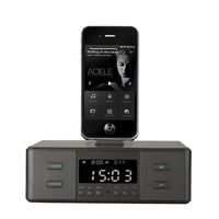 Bedside Alarm Clock Bluetooth Speaker FM Radio Lightning Dock for iPhone X 5S 5C 6 6+ 6S 7 7+ iPad Air Mini iPod,Black