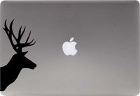 Deer Head Silhouette Right Version 1 Vinyl Decal Sticker for Computer MacBook Laptop Ipad Electronics Home Window Custom Walls Cars Trucks Motorcycle Automobile and More (Black)