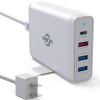 60W PD Charger,75W 4-Port Desktop Charger with PD Type C&18W 3.0 USB and Double 12W USB A Charger for 2018 Mac Book Air,2018 Mac Book Pro,iPad Pro,iPhone 11/11 Pro Max/Xs Max/XS/XR,Samsung/HP and More