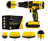 BOSOME Premium Drill Brush Set of 4 - Cleaning Kit - 4 Brush Designs - Bathroom, Kitchen, Toilet, Tile, Grout, Floor, Carpet, Rim, Shower, Tub, Indoor and Outdoors Power Scrubber - Drill Attachment