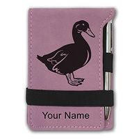 Mini Notepad, Duck, Personalized Engraving Included (Pink)