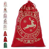 D.Home Bags Santa Sack Personalized for Kids Canvas Burlap Blank Bag Drawstring Extra Large Size 27.5"x19.5" (G)