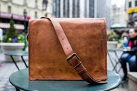Montexoo Handmadecraft Leather Unisex Real Leather Messenger Bag for Laptop Briefcase Satchel (15 inch) (Please Read Description)