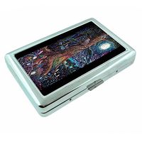 Tree Girl Nature Art Em1 Hip Silver Cigarette Case Id Holder Metal Wallet 4" X 2.75" RFID Protection