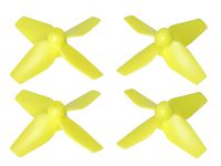 Microheli Plastic 4-Blade Propeller 38.5mm/1.0mm Shaft CW/CCW Set (Yellow)