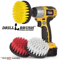 Cleaning Supplies - Drill Brush - Soft, Medium, Stiff Scrub Brush Variety Kit - Leather - Mirror - Glass Cleaner - Bathroom Accessories - Shower Cleaner - Tub - Bath Mat - Outdoor - Garden Statues