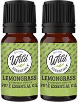 Wild Essentials Lemongrass 100% Pure Essential Oil 2 Pack - 10ml, Therapeutic Grade, stress, anxiety, confidence, depression
