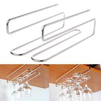 SimpleLif Wine Cup Rack Glass Cup Hangers Rack Holder Under Cupboard Hanger- Hanging Stemware Holder for Bar Kitchen-2 Rows