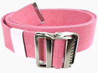 LiftAid Walking Gait Belt and Patient Transfer with Metal Buckle and Belt Loop Holder for Nurse, Caregiver, Physical Therapist (Light Pink, 60")