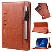 Samsung Tab S3 Case Cover,MeiLiio Premium PU Leather Case with Business Card Slot Pen Lightweight Folio Smart Cover with Auto Wake Screen Protective Cover Fit for Samsung Galaxy Tab S3 (Brown)