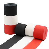 Red & Black Crepe Paper Streamer Rolls Hanging Party Decoration Total 490-Feet, 6 Rolls, Birthday Party Streamer for DIY Art Project Supplies,Red, Black, White, by BllalaLab