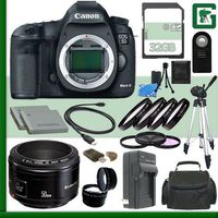 Canon 5D Mark III Digital SLR Camera and Canon 50mm f/1.8 Lens + 32GB Green's Camera Package 2