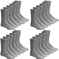6 12 Pairs Men's Circulatory Diabetic Crew Socks Size 9-11 10-13 13-15 (Gray(12-Pairs), 9-11)