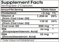 Norwegian Cod Liver Oil Concentrate 500mg * 200 Capsules 100% Natural - by EarhNaturalSupplements