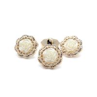 20Pcs Flower Pearl Resin Buttons Shank Sewing Buttons for Women's Garment