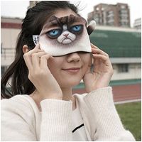 Cute Cat Face Funny Animal Sleeping mask Soft Comfortable Breathable Eye Shade with Icing Steaming Bag Inside for Eye Massage Sleeping Eye Patch Travel nap blinder Sleep Masks(Cat Face-4)