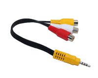 Video AV Component Adapter Cable, 3.5mm Male to 3 RCA Female RGB Adapter CBF Signal Cable Replacement for Samsung LG TV