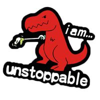 I am Unstoppable T-Rex Funny Decal Vinyl Sticker for Cars Trucks Vans Walls Laptop Toolbox(Red）